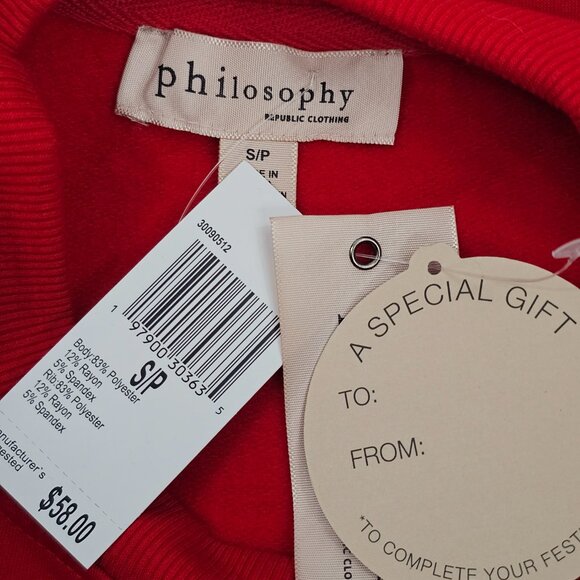 Philosophy Santa Baby Women's Red Ultra Soft Holiday Sweatshirt Size S NWT - Picture 9 of 14